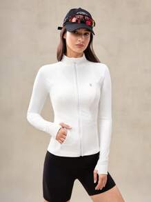 OutZeal Giacca yoga aderente, impermeabile e traspirante in nylon, con chiusura lampo e tasche