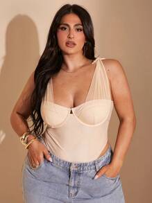 SHEIN BAE Traje de baño/ropa de playa elegante de estilo callejero para mujer de talla grande, verano