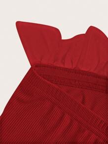 Aveloria Ruffle Trim Mesh Overlay Top Cute Funny Shirts  Elegant Fashionable Style For Summer Spring Fall Autumn