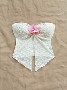 Soleia 女士芥末黄针织纹理扭纹前开衩下摆短款吊带背心，适合下午茶、街头风格、度假装、秋冬装、派对装、夏季女装 - 杏色 - 查看 5