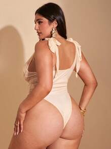 SHEIN BAE Traje de baño/ropa de playa elegante de estilo callejero para mujer de talla grande, verano