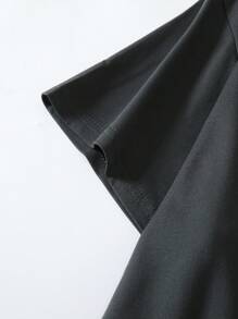 Flirla Woman's Casual English Slogan Print T-Shirt, Summer - Grey - View 6