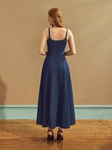 Selenza 女士优雅休闲牛仔连衣裙 - 藍色 - 查看 2