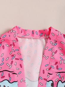 Young Boy's Contrast Color Splice Beach Coverup Set - Multicolor - View 6