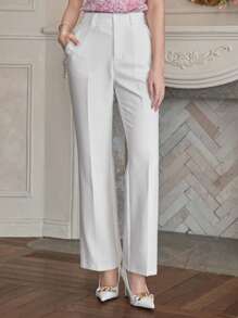 Wynsel Women's Straight Leg Pocket Business Casual Pants