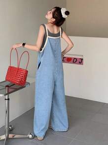 DAZY Tuta e salopette in jeans bicolore donna