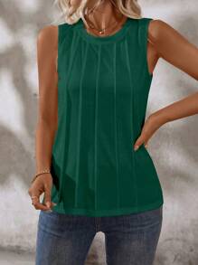 EMERY ROSE Women's Casual Solid Color Tank Top, Summer - Green - View 6