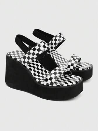 Grunge Punk Sandali con tacco alto da donna, stile romano, con plateau e punta aperta, tacco da 10 cm, neri, versatili, adatti per l'uso all'aperto