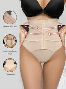 SHEIN Pantalones modeladores para mujer con alta elasticidad y control de abdomen sin costuras - Albaricoque - Ver 1