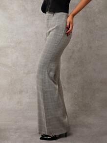 Avenya Women's Casual Plaid Wide Leg Pants, Suitable For Commute Fall Cloth For Women