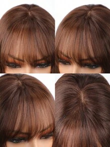 Glueless Layered Straight Wig Bob Wig With Bangs Human Hair 4x4 Pre-Cut Lace Glueless Wigs Silk Bob Wig Wear And Go Breathable Short Bob Wigs 4# Chocolate Brown Bob Wig 10-14 Inch - S4 - View 6