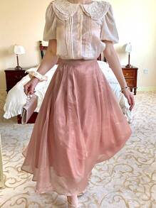 DAZY 2pcs Women Casual Collared Short Sleeve Vacation Elegant Set Carnival - White - View 5