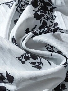 Rusticease Blusa de cuello redondo con mangas acampanadas y estampado floral, ropa para vacaciones