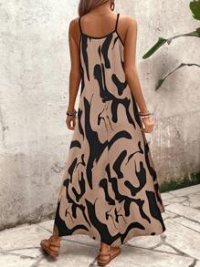 Breezaya Abito casual da donna con stampa floreale, stile a-line, ampio, senza maniche, adatto per vacanze