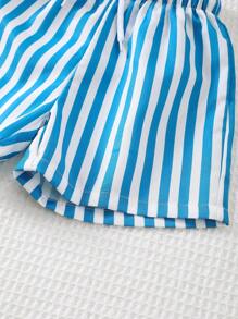 SHEIN Baby Boy Casual Gestreepte Zwembroek met Trekkoord Taille, Zomer