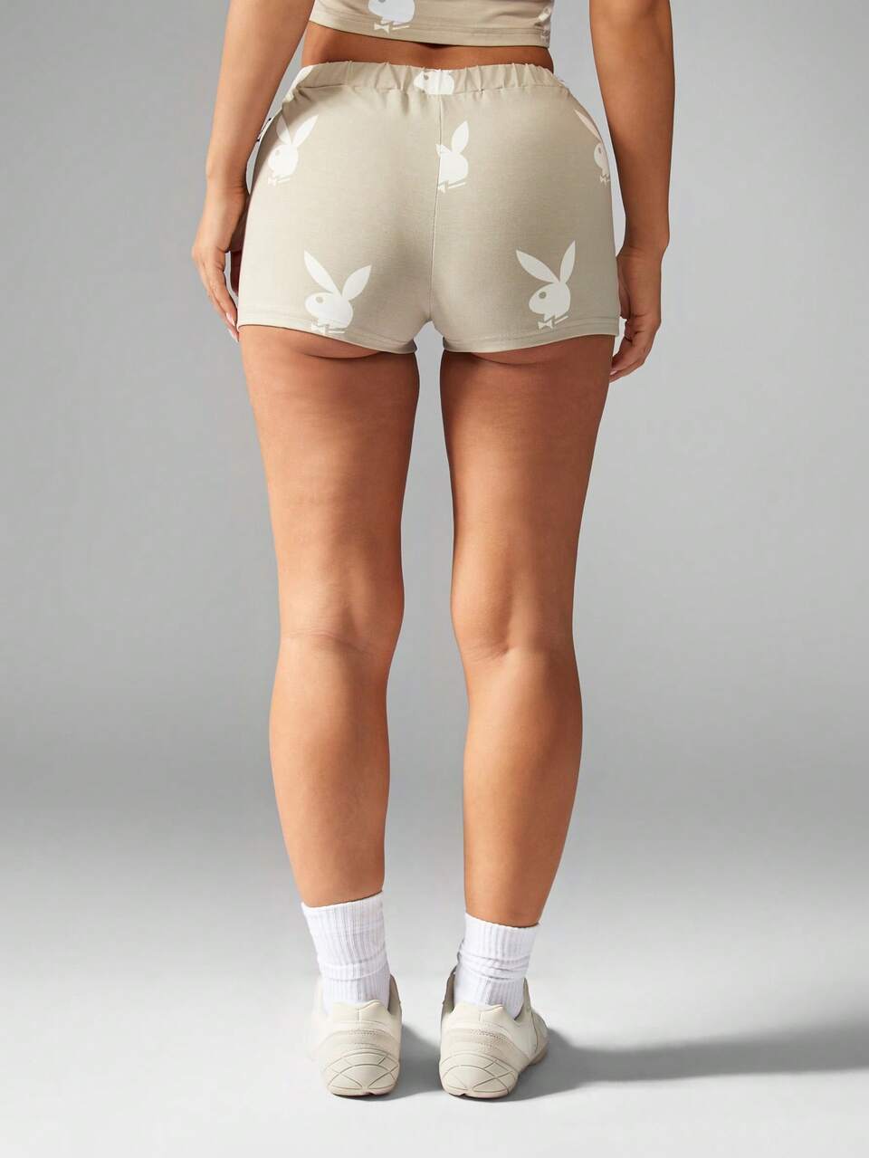 Missguided x Playboy Bunny Print Cycling Shorts Athletic High Waist Yoga Workout Summer Spring Activewear Lounge Shorts