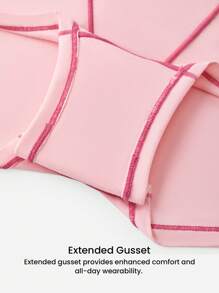 LUVLETTE 女士加大 3 条装舒适透气棉质标志高腰平角内裤 - 彩色设计，基本款平角内裤，可作为内衣或外套，也适合少女、幼儿和儿童 - 彩色 - 查看 8