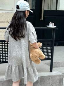DAZY Tween Girls Casual Daily Fall Dress - Grey - View 4
