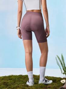 In My Nature 女士纯色休闲紧身提臀运动骑行短裤徒步女装 - 紫色 - 查看 4