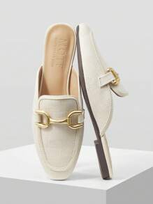 MOTF PREMIUM ROUND TOE BRAID PU LEATHER FLAT SHOES FOR CHRISTMAS - White - View 10
