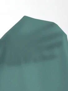 SHEIN LUNE 拉链半开襟条纹短袖T恤图案T恤女式上衣