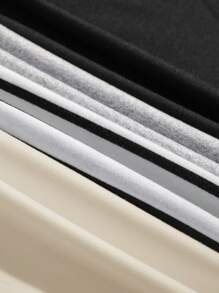 SHEIN EZwear 4 件套女士休闲黑白条纹纯色黑白杏色樱桃蝴蝶结印花图案百搭性感修身背心，适合夏季、度假、沙滩装 - 彩色 - 查看 5