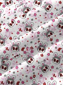 PopScrub Blusa informal de enfermería de escote en V, de manga corta, con estampado de gato de dibujos animados y estrellas para mujeres - Multicolor - Ver 3