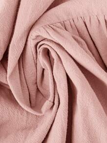 Rusticease Vestido midi casual de mujer de verano con cuello redondo y manga corta en unicolor