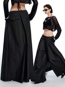 LYSMO 2025 New Arrival Spring-Summer Gender-Neutral Asymmetric Back Panel Ultra Wide-Leg Loose Pleated Suit Pants, Fashion-Forward, Perfect For Office And Casual Wear.
