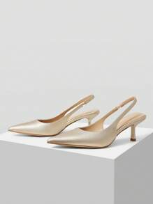 MOTF PREMIUM POINTED TOE SLINGBACKS HIGH HEEL PUMPS FOR CHRISTMAS - Gold - View 4