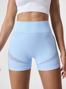 Seamluxe SHEIN Sport Einfarbige nahtlose perforierte High Waist Sporthosen