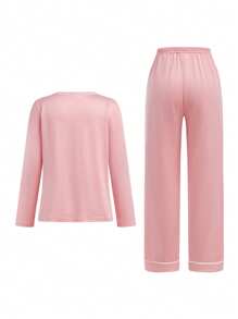 BloomMama Pijama largo para niña preadolescente, set de 2 unidades (8-12 años)