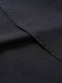 Calvornis Men's Casual Fashion Black Long Sleeve Shirt, Fall - Black - View 8