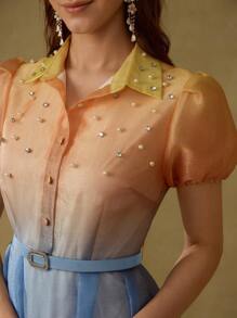 MOTF PREMIUM RHINESTONE DETAIL BELTED DRESS - Multicolor - View 3