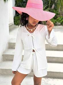 Tween Mädchen Einfarbig Minimalistisch Lässig Urlaub 2 Stücke Set