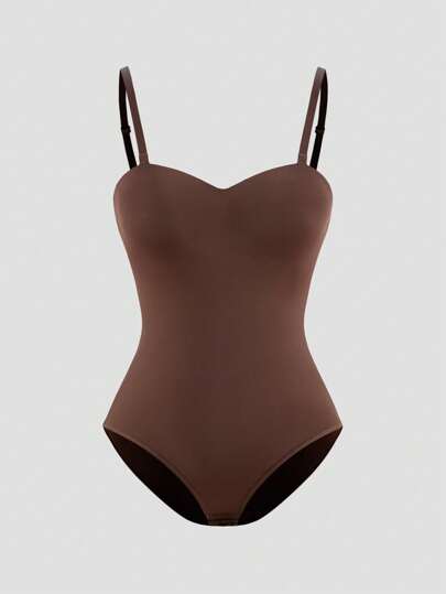 Shapelle Forme 1 יחידה בגד גוף אופנתי בצבע רגיל לנשים, מתאים לקיץ