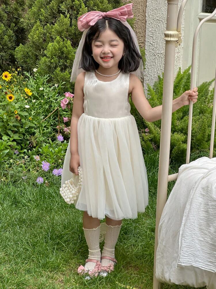 Girls Young Girl' Minimalist Satin Dress, Summer