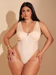 SHEIN BAE Traje de baño/ropa de playa elegante de estilo callejero para mujer de talla grande, verano