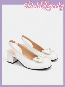Dola Lovely 蝴蝶结风格玛丽珍优雅高跟鞋 - 白色 - 查看 4