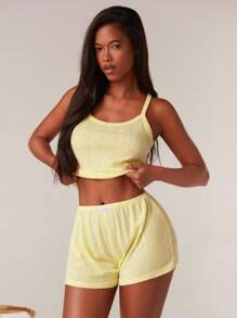 Athîral Women's Butter Yellow Jersey 2pcs Pajama Lounge Set - Yellow - View 3