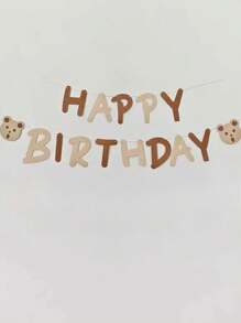 SHEIN 1 bộ cờ kéo sinh nhật cao cấp - Đồ trang trí tiệc sống động với biểu ngữ tái sử dụng, phông nền chống thấm nước cho trang trí tường văn phòng tại nhà - Màu nâu  Mocha - Xem 3