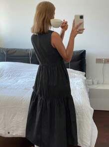 DAZY 春季新款女式度假风牛仔连衣裙 - 黑色 - 查看 2