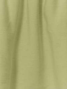 MUSERA Low Rise Elasticated Waistband Wide Leg Trousers Only Summer Vacation Holiday Elegant Beachwear Boho Romantic Ibiza Linen Feel - Lime Green - View 6