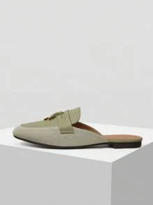 MOTF PREMIUM ROUND TOE BRAID PU LEATHER FLAT SHOES FOR CHRISTMAS - Green - View 4