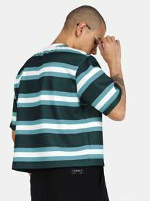 SUMWON 条纹短袖短款上衣，宽松剪裁，轻盈休闲街头风，舒适合身，夏季春季日常穿着