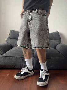 Claim Dot Plus Size Men's Washed & Distressed Denim Casual Shorts Short Jeans For Men Baggy Jeans Shorts Men Hang Out Going Out Tropical Vacation Street