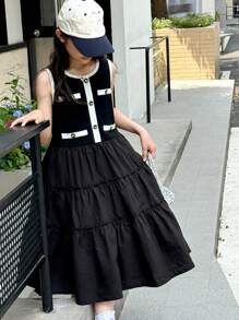 DAZY Tween Girls Casual Dress, Autumn,Back To School Clothes - Black - View 4