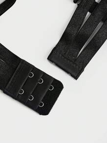 SHEIN 1pc Women's Sexy Deep V-Neck Backless Bustier - Black - View 7