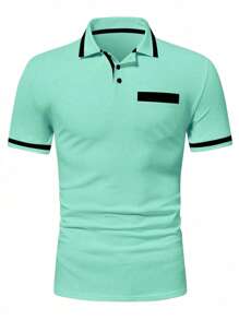 Manfinity Mode Polo casual da uomo per pendolarismo, con colore a contrasto