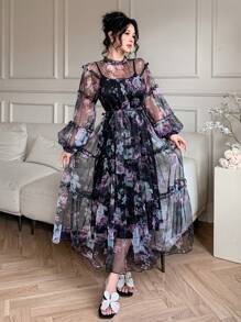 DAZY Women Two Pieces Outfits For Daily Wear,Back To School Clothes Floral - Black - View 2